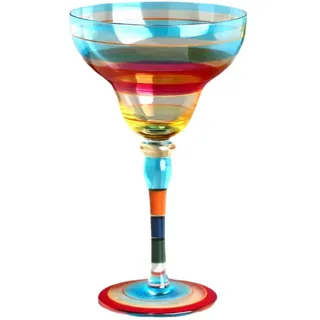 Generisch Mundgeblasene Margarita-Gläser, moderne Barbecher, Cocktailgläser, Trinkgläser für Zuhause, Party, Hochzeit, kristallklar, 270mL (blue wave, 1pcs)