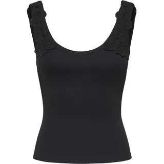 ONLY Tanktop "ONLZANNY S/L CROCHET TANK TOP CS JRS" Baumwollmischung, schwarz