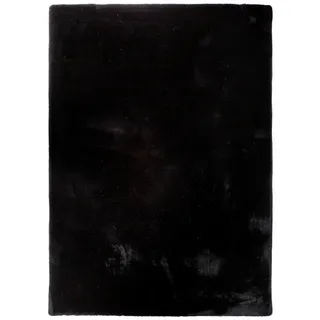 Atticgo Hochflorteppich waschbar Schwarz Fox 160/230 cm , Textil , Uni , Rechteckig , 160x230 cm , Oeko-Tex® Standard 100 , waschbar, antistatisch, leicht zusammenrollbar, rutschfeste Unterfläche , Teppiche und Böden, Teppiche, Hochflorteppiche & Shaggys