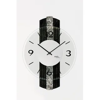 AMS 9676 Wanduhr Wanduhren modern Design - Silber