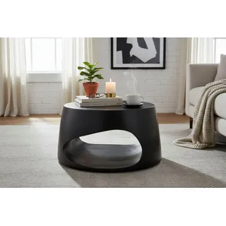 SIT Möbel Couchtisch rund Schwarz Mangoholz 75 x 38 cm