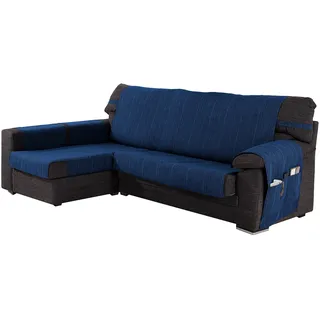 Martina Home Ribera Chaiselongue, Arm Links, Stoff, Blau, 280 cm