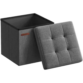 Songmics Sitzhocker Minota mit Stauraum 30 x 30 x 30 cm Grau