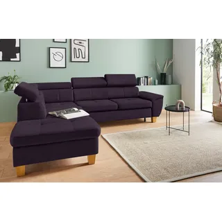 exxpo - sofa fashion Eckcouch Mikrofaser 2-Sitzer Lila
