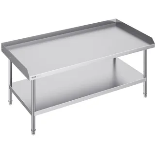 Vevor Arbeitstisch Edelstahl, gewerblicher Arbeitstisch zur Lebensmittelzubereitung, 3-seitiger Spritzschutz, Arbeitstisch für Restaurants, Zuhause, Hotels 762 x 1524 x 660 mm