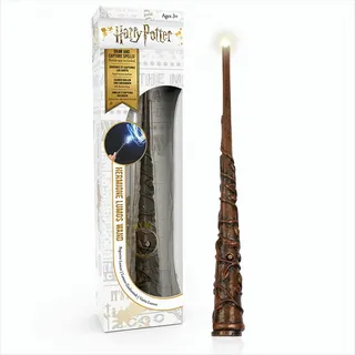 wowstuff Harry Potter Zauberstab "Hermione Granger" mit LED-Lumos-Spitze, Handbemalt aus Harz, Inklusive App für Lichtzauber & Duelle, ca. 18 cm, batteriebetrieben