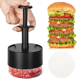 YHNDECO Burgerpresse, 4.05 Inch Burger Smasher, Hamburgerpresse mit 100 Stück Burger-Papier, Patty Presse, Smash Burgerpresse, Burger Press für Rindfleisch, Gemüse, Fleisch, BBQ, Partygrill