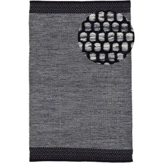 carpetfine Baumwollteppich Kelim Mia, grau 200x290 cm | Moderner Teppich für Wohn- und Schlafzimmer