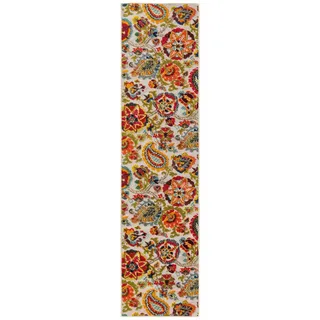 benuta Nest Outdoor-Läufer Noelia 70/240 cm , Multicolor , Kunststoff , Floral , Rechteckig , 70x240 cm , Oeko-Tex® Standard 100 , für Fußbodenheizung geeignet, in verschiedenen Größen erhältlich, pflegeleicht , Teppiche und Böden, Teppiche, Teppichläufer, Läufer