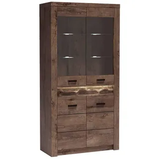 masseno Vitrine Zeri 96 x 42 x 192 cm Braun