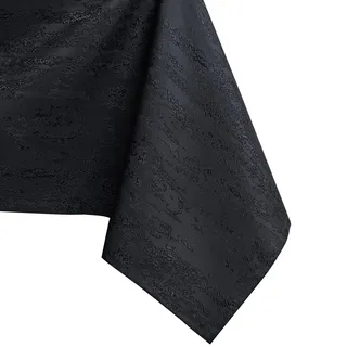 AmeliaHome 80x80 cm Tischdecke Tischtuch Tafeldecke Fleckschutz Lotuseffekt Abwaschbar Wasserabweisend Ornament Schwarz Vesta
