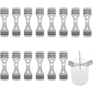 Dochthalter für Kerzen, Kerzendocht Halter, Docht Zentriervorrichtung, 3 Löcher Kerzendocht Zentriervorrichtung, Kerzenkernhalter Kerzenkern-Zentriervorrichtung für Kerzen zum Selbermachen, 14 Pack