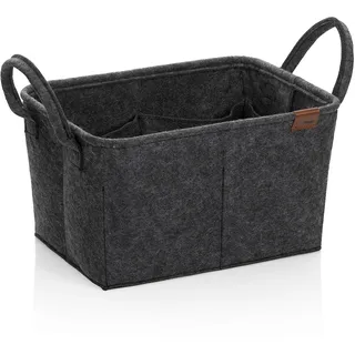 Kela Aufbewahrungskorb Fay Filz 35 x 25 x 20 cm grau