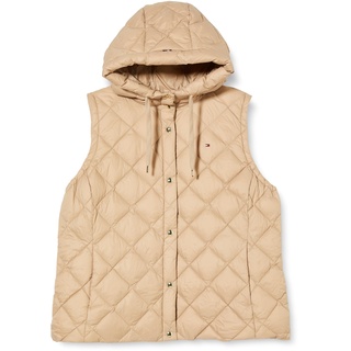 Tommy Hilfiger Damen Weste Classic Down Quilted Vest Steppweste, Beige (Beige), 54