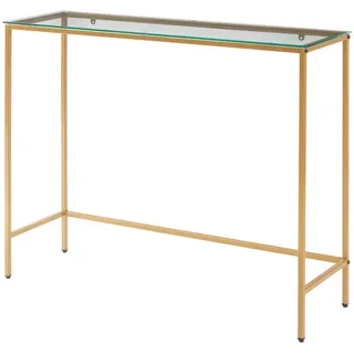 [en.casa] Kronoby Konsolentisch 100x80x30 cm Goldfarben/Transparent