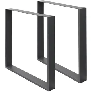 ECD Germany Tischbeine 70 x 72 cm Anthrazit
