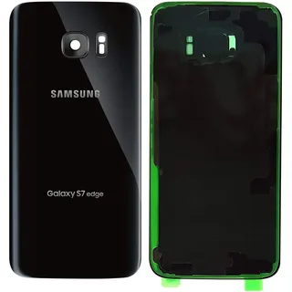 Akkufachdeckel Akkudeckel Rückseite Glas für Original Samsung Galaxy S7 Edge G935 Serie Schwarz Backcover Batterieabdeckung Reparatur-Set Black