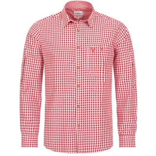 Trachtenhemd NÜBLER "Trachtenhemd Langarm Sepp", Herren, Gr. XXL, EURO, rot, Obermaterial: 55% Baumwolle CO. 45% Polyester PES., Hemden Trachtenhemd
