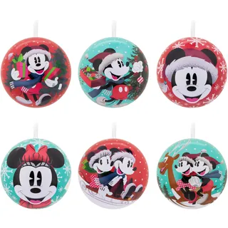 Hallmark Disney Mickey & Minnie Mouse Weihnachtsbaumschmuck, 12 Stück, Weihnachtsschmuck, Blechkugeln