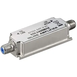 goobay SAT Antennenverstärker 950 MHz, 2400 MHz, Strecken-Nahverstärker zur Anhebung von Signalen, 1 Stück