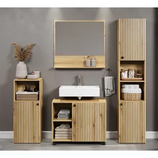 trendteam Badmöbel-Set Pure Bliss 4-tlg. Eiche
