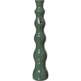 Dekovase aus Glas 7x32cm hoch Ornament - Grün