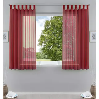 Gardinenbox Schlaufenschal 140 x 175 cm Bordeaux 2 St.