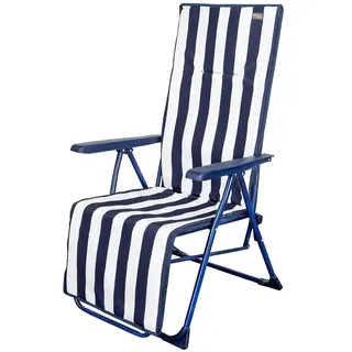 Aktive Klappbare Sonnenliege 5-fach Verstellbar - Navy / White - 59 x 59 x 109 cm