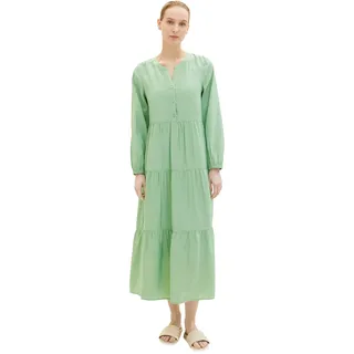 TOM TAILOR Damen 1035230 Maxikleid mit Volant, 31034 - Okra Green, 40