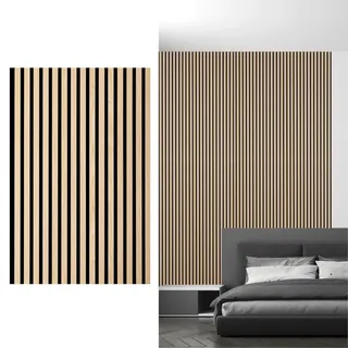 Novel Akustikpaneel , Eichefarben, Eiche Bianco , Holz, Kunststoff, Holzwerkstoff , Eiche , furniert , Holz , 56x120x1.8 cm , FSC Mix , Montage ohne Bohren , Tapeten & Wandverkleidungen, Akustikpaneele
