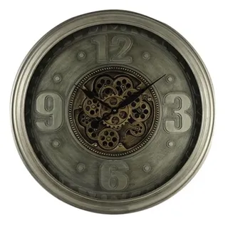 Uhr - Wanduhr - Zahnräder - Ø 71cm - Metall - Industriell - Bronze - Braun