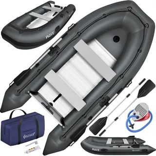 KESSER® Schlauchboot Wave 230-380 cm Set 6-teilig aufblasbar – Boot + Bank, Luftpumpe, Paddel, Reparaturset, Tasche, Angelboot, Paddelboot klein und groß - Motorkombi möglich, Salzwasser geeignet