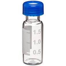 Wheaton (w225163 Borosilikatglas 1,8 ml Flakon mit Schreiben Patch und 9 mm blau ABC Schraubdeckel, Bernstein (1000 Stück)