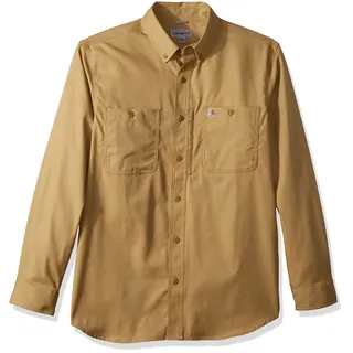 Carhartt, Herren, Rugged ProfessionalTM-Serie Lockeres, langärmliges Canvas-Arbeitshemd, Dunkles Khaki, XXL