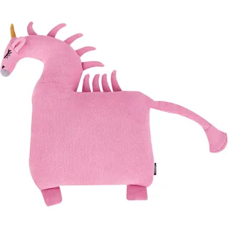 Beliani 2er-Set Dekokissen 2er Set Rosa Baumwollbezug mit Füllung 45x45 cm Tierform Einhorn Kinderkissen Wohnzimmer Schlafzimmer Kinderzimmer Deko