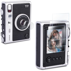 Rieibi (3+3Pack) Displayschutzfolie für Fujifilm Instax Mini EVO Kamera LCD + Objektiv PET Flim, 0,25 mm 9H Härte gehärtete Glasfolie für Fujifilm Instax Mini Evo