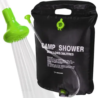 Campingdusche Solar 20 Liter 5 Gallons Wassersack mit Solarheizung Tragbar 41°C Warmwasser im Freien 23493 - Schwarz