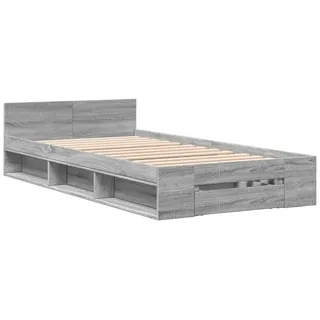 vidaXL Bettgestell mit Schublade Grau Sonoma 100x200 cm Holzwerkstoff