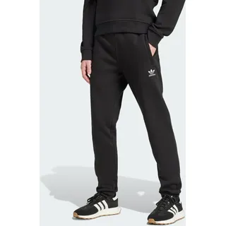 adidas Sporthose ADIDAS ORIGINALS "TREFOIL ESSENTIALS", Herren, Gr. M, N-Gr, schwarz (schwarz, normal, gr.), Obermaterial: 70% Baumwolle, 30% Polyester, Hosen Sporthose, schmale Passform, mit flauschiger Innenseite, mit Rippbündchen