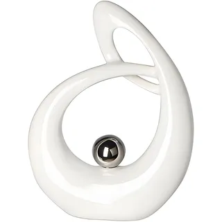 Gilde Skulptur 22 cm Weiß/Silber