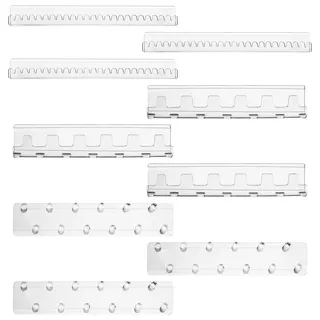 BELLE VOUS 9er Pack Schmuckaufbewahrung Wand Schmuck Halter aus Transparentem Acryl - Selbstklebende Haken & Stifte - Ketten Aufbewahrung Hängend Halter für Ringe, Armbänder & Ohrringe Aufbewahrung