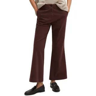 7/8-Hose MARC O'POLO "MARTHE FLARED", Damen, Gr. 38, N-Gr, braun, Web, Obermaterial: 96% Baumwolle, 4% Elasthan, unifarben, regular fit knöchelfrei, Hosen 7/8-Hose, aus Baumwoll-Stretch-Satin, Flared Fit