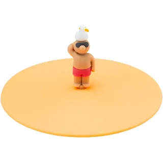 LURCH Mein Deckel Beach Friends Sam Seagull – Einzigartige Silikondeckel für Gläser, BPA-frei, spülmaschinengeeignet, wiederverwendbar, Silikon
