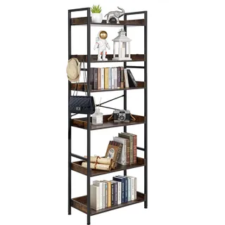 Vevor Bücherregal 6-stufig 0 x 0 x 0 cm Rustikales Braun