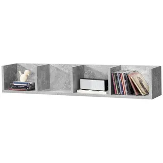 [en.casa] Wandregal Ekerö Hängeregal mit 4 Ablagen Schweberegal 95 x 17 x 16,5 cm Betonoptik