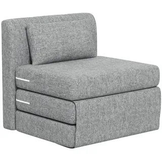 Homcom Schlafsessel 75 x 74 x 80 cm Grau mit Kissen