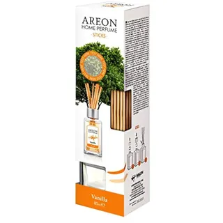 Raumduft Areon Home PARFÜM Diffusor mit Rattanstäbchen Home & Office (Vanille 85ml.)