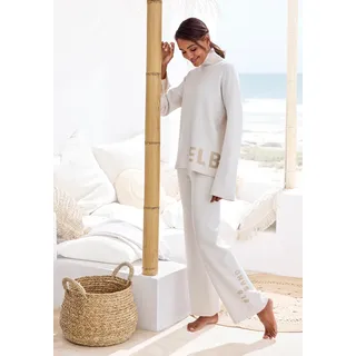 Strickhose ELBSAND, Damen, Gr. 48/50, N-Gr, weiß (wollweiß), Feinstrick, Obermaterial: 50% Viskose, 28% Polyester, 22% Nylon, meliert, sehr bequem lang, Hosen Strickhose, aus weichem hochwertigem Strick, Loungewear