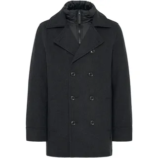 Wollmantel INDICODE "Wollmantel IDLuxeno", Herren, Gr. XL, grau (charcoal), Obermaterial: 50% Wolle mw. 50% Polyester PES., Mäntel Wollmantel