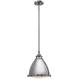 Elstead Lighting Hängeleuchte , Nickelfarben , Metall, Glas , 42.6 cm , Grüner Punkt, RoHS , Lampen & Leuchten, Leuchtenserien